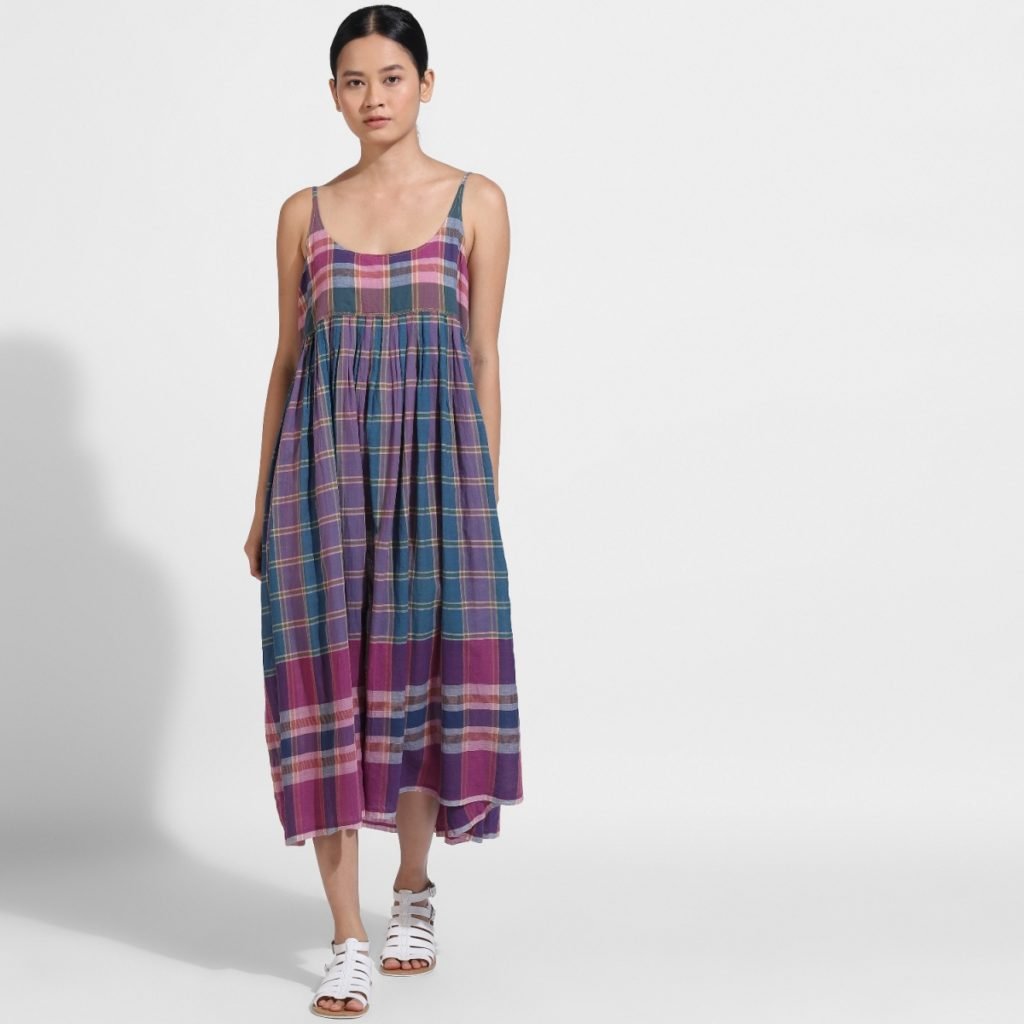 injiri インジリ MULTI CHECK DRESS